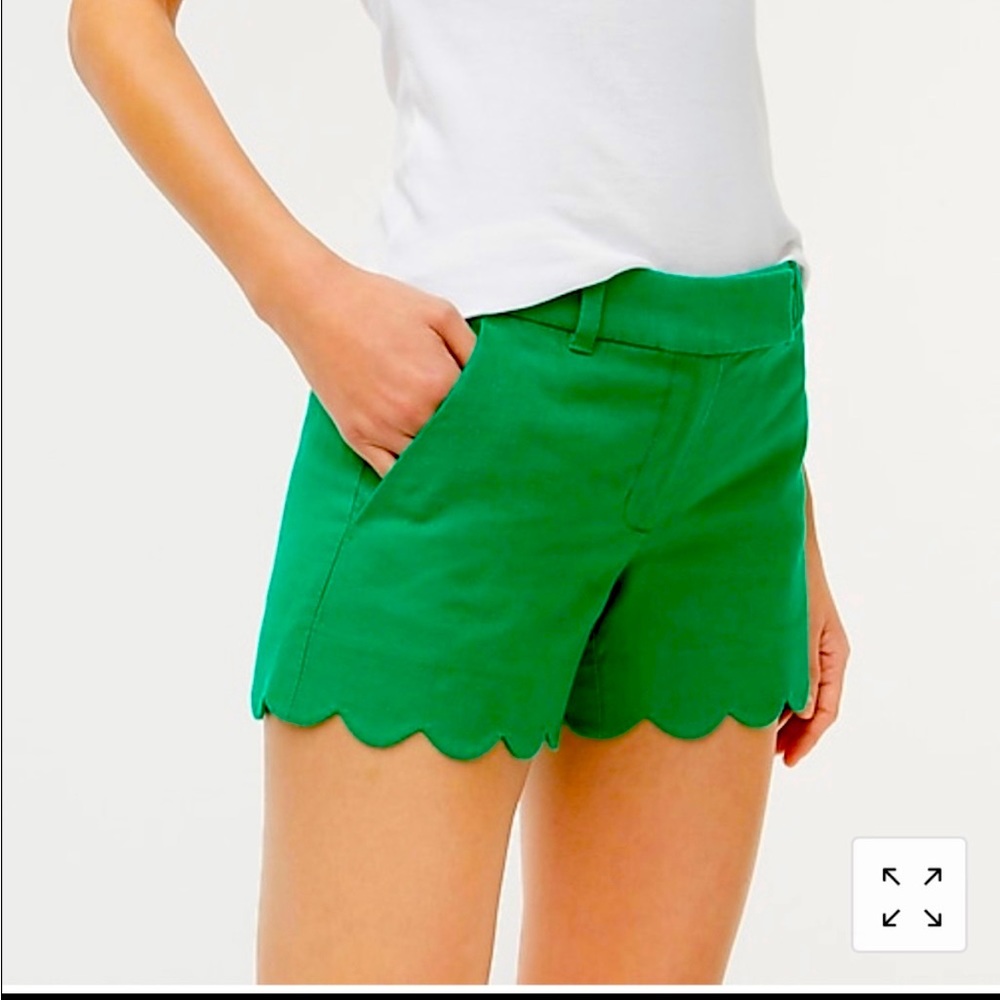 JCrew Scalloped Shorts - PINK/GREEN/WHITE